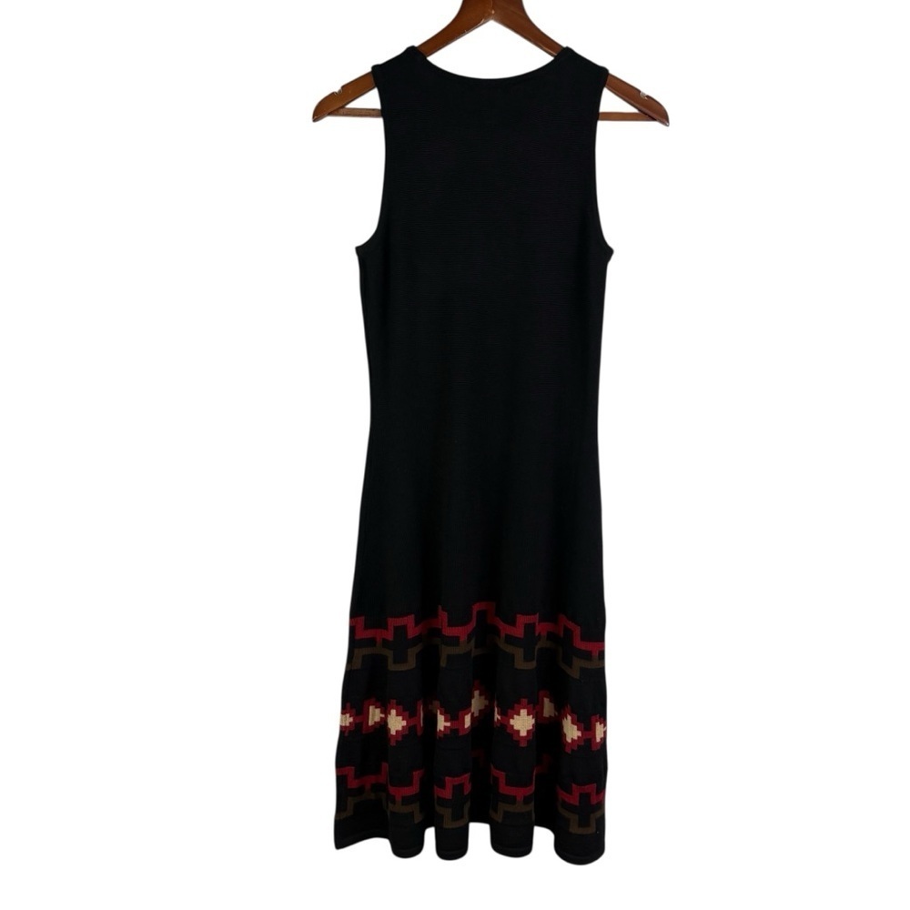 Ralph Lauren LRL Wool Southwestern Inspired Geo Fit & Flare Midi Dress Size L - Picture 4 of 10